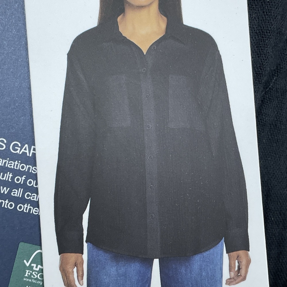 GAP Women's M Blouse Black Cotton d1407